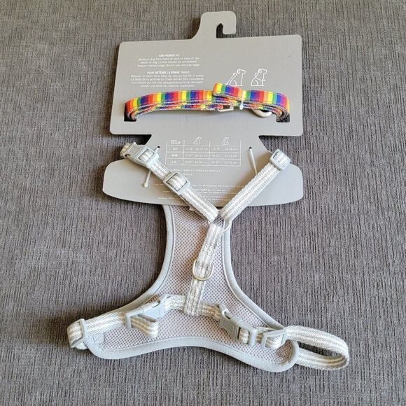 Live Love Bark Pride Dog Harness and matching leash Set Sz Medium - Picture 3 of 5